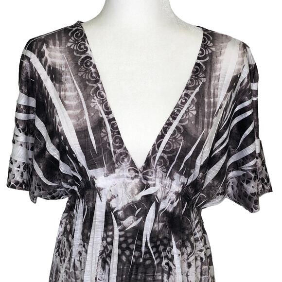 Unity Beach Black White Tie Dye Swim Cover Up Dress - Picture 4 of 8